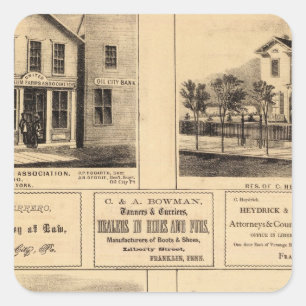 Sticker Carré Bâtiments, Oil City, Franklin, Tarr Farm