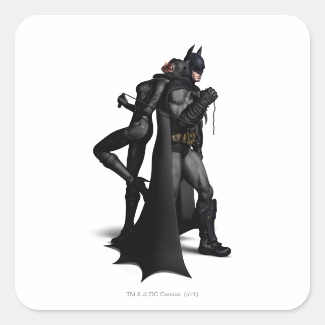 Sticker Carré Batman Arkham City | Batman et Catwoman (Devant)