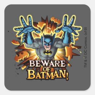 Sticker Carré Batman   Attention à Batman