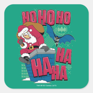Sticker Carré Batman   Joker Santa Claus Escalade de Chimney