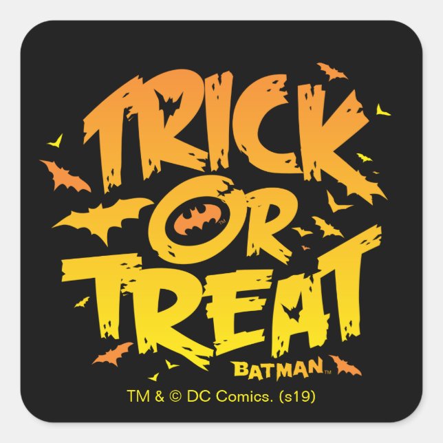 Sticker Carré Batman | Tricoter ou traiter (Devant)