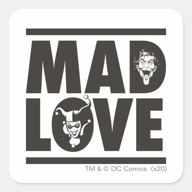 Sticker Carré Batman Valentine | Joker & Harley - Mad Love (Devant)