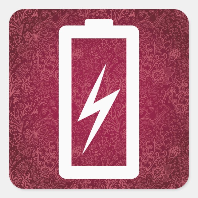 Sticker Carré Batteries éco minimes (Devant)