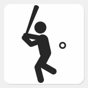 Sticker Carré Batteur de baseball