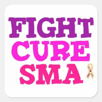 Sticker Carré BATTRE SMA CURE avec SMA ruban SMA