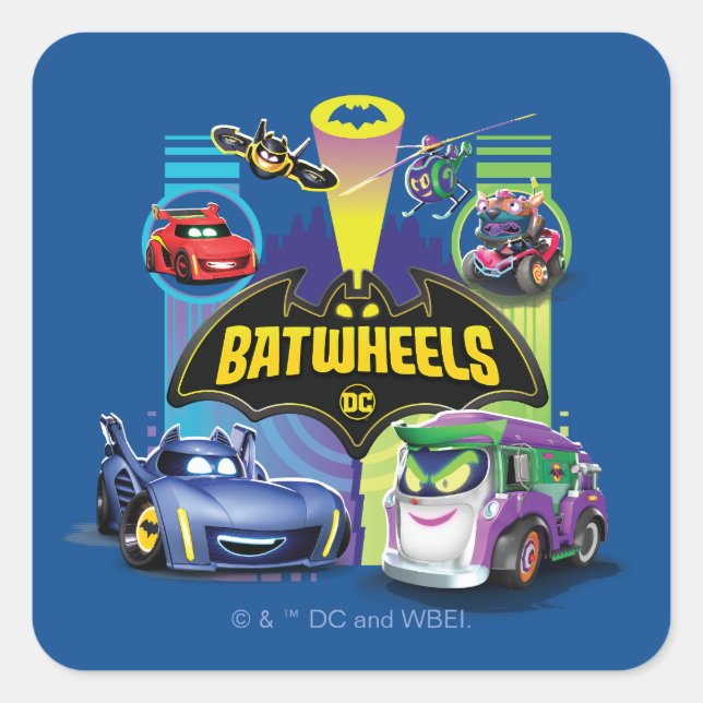 Sticker Carré Batwheel™ Vs Légion de Zoom (Devant)