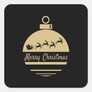 Sticker Carré Bauble de Noël Joyeux Noël
