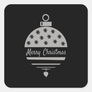Sticker Carré Bauble de Noël Joyeux Noël