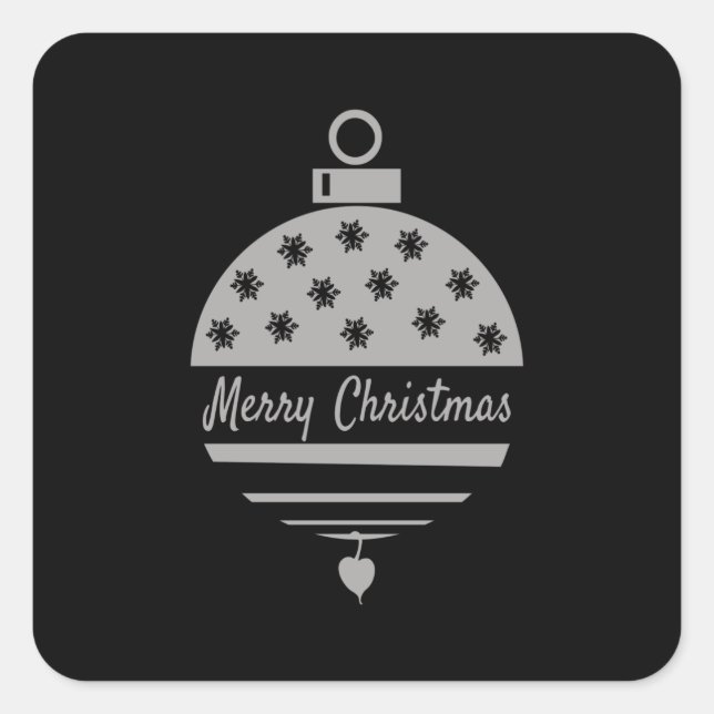 Sticker Carré Bauble de Noël Joyeux Noël (Devant)