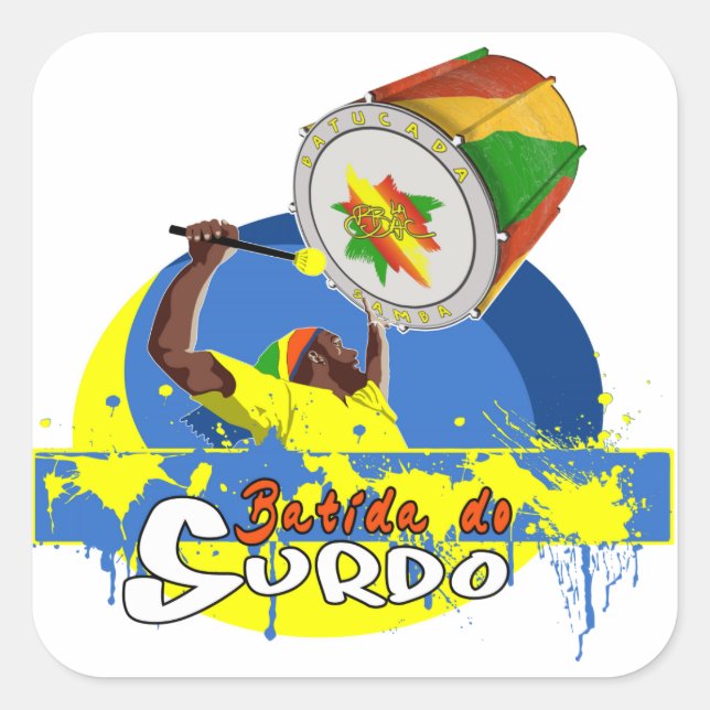 Sticker Carré BBaC Stuff Surdo Special K Samba Batucada Brasil (Devant)