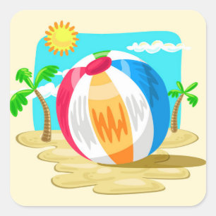Sticker Carré Beach Ball