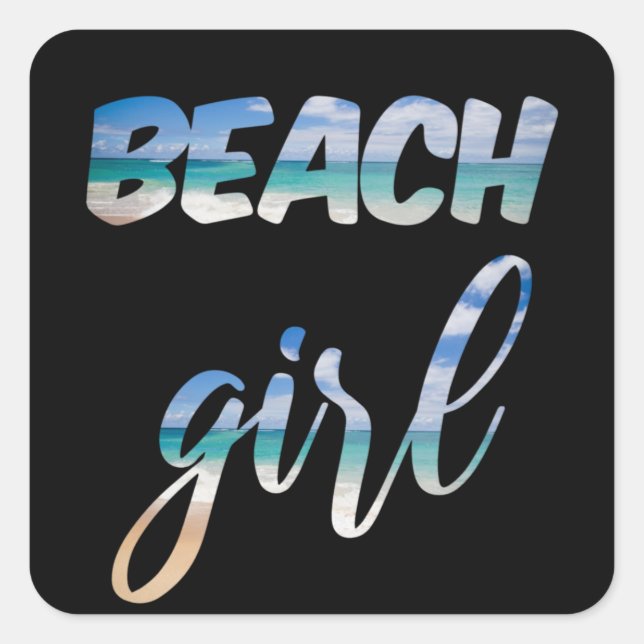 Sticker Carré Beach Girl (Devant)