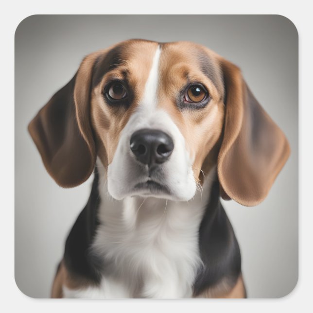 Sticker Carré Beagle (Devant)