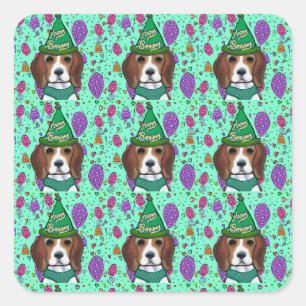 STICKER CARRÉ BEAGLE