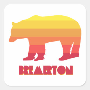 Sticker Carré Bear arc-en-ciel Bremerton Washington