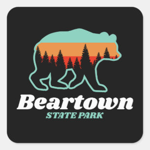 Sticker Carré Beartown State Park West Virginia Retro Vintage
