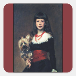 Sticker Carré Beatrice Townsend w/Dog 1882 ~ Réalisme