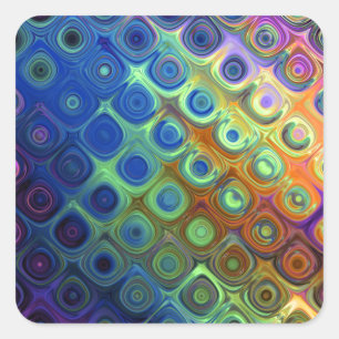 Sticker Carré Beau cool carrés abstraits cercles verre brillant