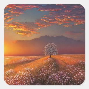 Sticker Carré Beau coucher de soleil