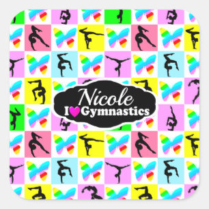STICKER CARRÉ BEAU GYMNASTIQUE BUTTERFLY DESIGN