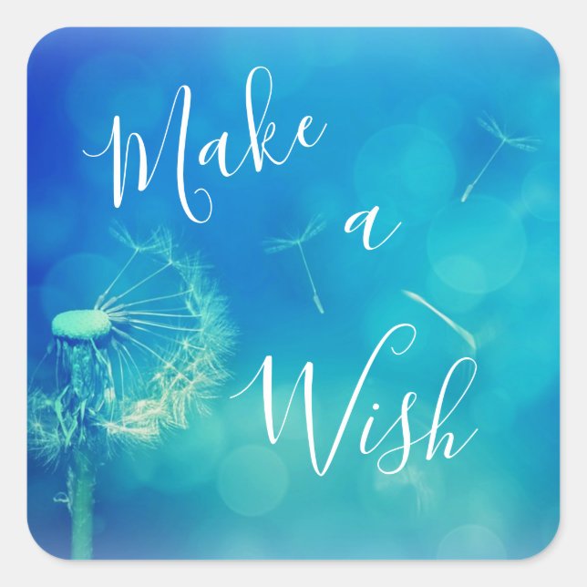 Sticker Carré Beau rendre un chic chic chandelier bleu Dandelion (Devant)