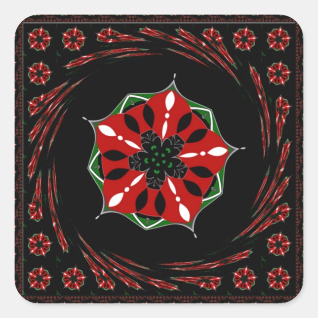 Sticker Carré Beau rose Bleu Blanc Coeurs d'amour Design (Devant)