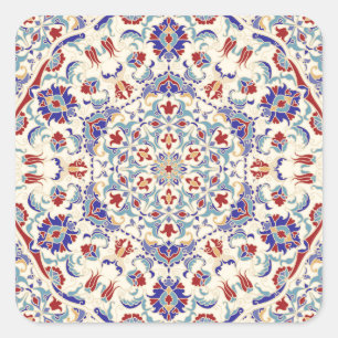 Sticker Carré Beauté de Mandala : Mosaïque culturelle colorée