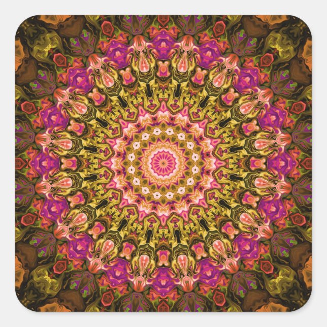 Sticker Carré beautiful textile carpet mandala pattern (Devant)