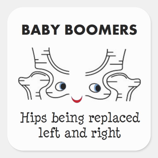 Sticker Carré Bébé Boomer Hips (Devant)