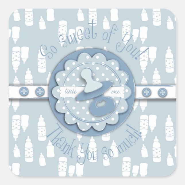 Sticker Carré Bébé Bouteille et Baby shower de Pacificateur (Devant)
