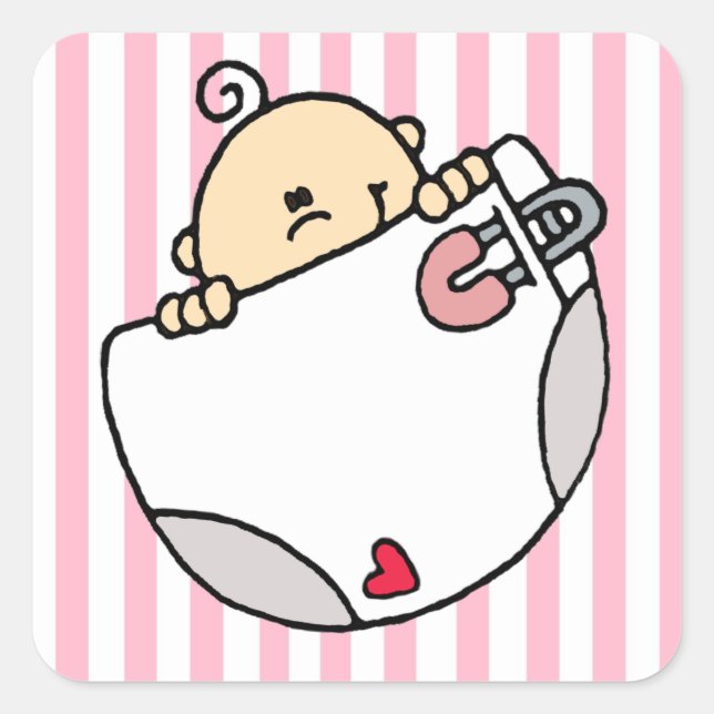 Sticker Carré Bébé fille (Devant)