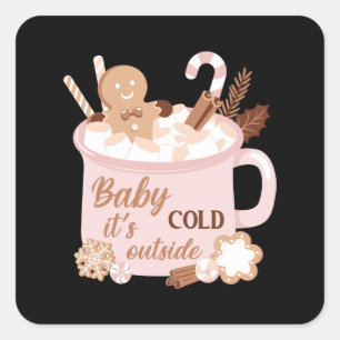 Sticker Carré Bébé Il fait froid dehors