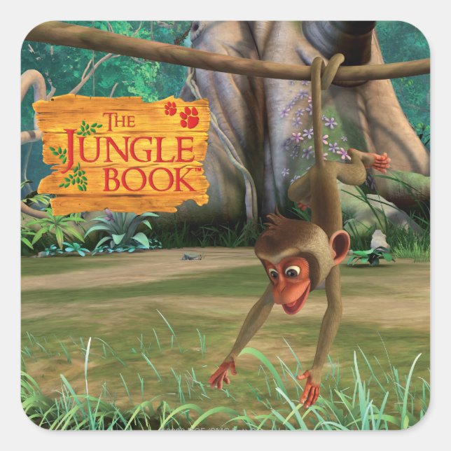 Sticker Carré Bébé singe (Devant)