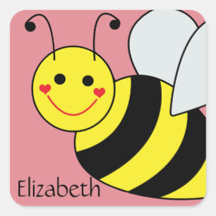 Sticker Carré Bee Bumble Personnalisée