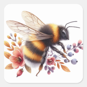 Sticker Carré Bee charmante