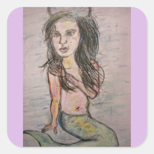 Sticker Carré Beehive Mermaid