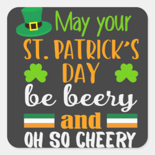 Sticker Carré Beery Cheery St. Patrick's Day