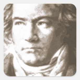 Sticker Carré Beethoven À Sepia