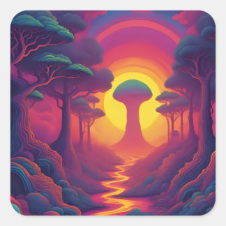 Sticker Carré Beginning of The Fall Art