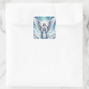 Sticker Carré Bel Ange Gardien Blanc