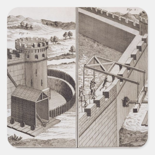 Sticker Carré Béliers romains batteurs, de l'Encyclopédie des S (Devant)