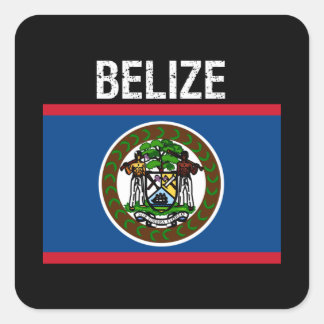 Sticker Carré Bélize, drapeau du Belize