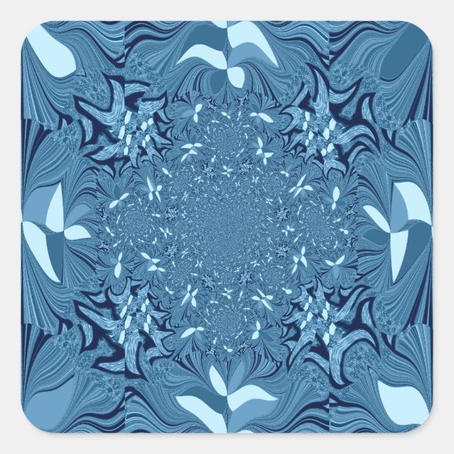 Sticker Carré Belle Belle Iridescente bleu. motif sans couture (Devant)