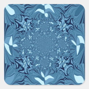 Sticker Carré Belle Belle Iridescente bleu. motif sans couture