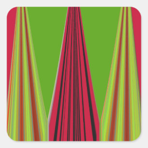 Sticker Carré Belle conception d'art fractal jaune rouge