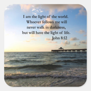 STICKER CARRÉ BELLE CONCEPTION PHOTO DE JOHN 8:12