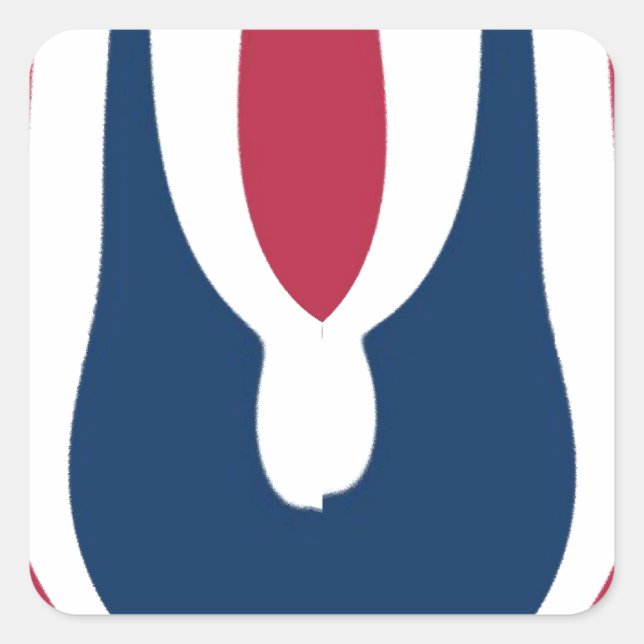 Sticker Carré Belle couleur rouge, blanc, bleu texture Abstraite (Devant)