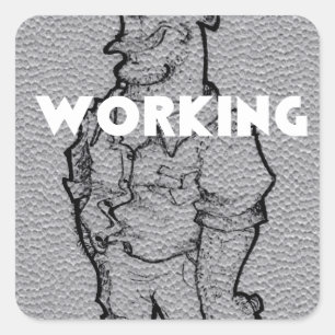 Sticker Carré Belle croquis au crayon Extraordinaire : Heures su