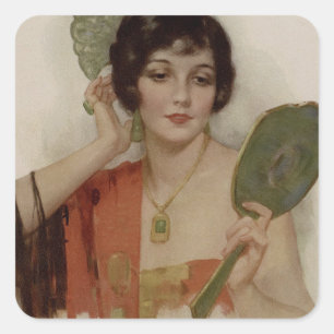 Sticker Carré Belle fille Flapper des années 1920