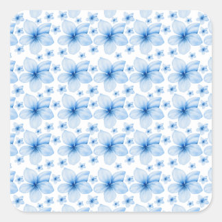 Sticker Carré Belle Fleur Bleue Motif sans couture